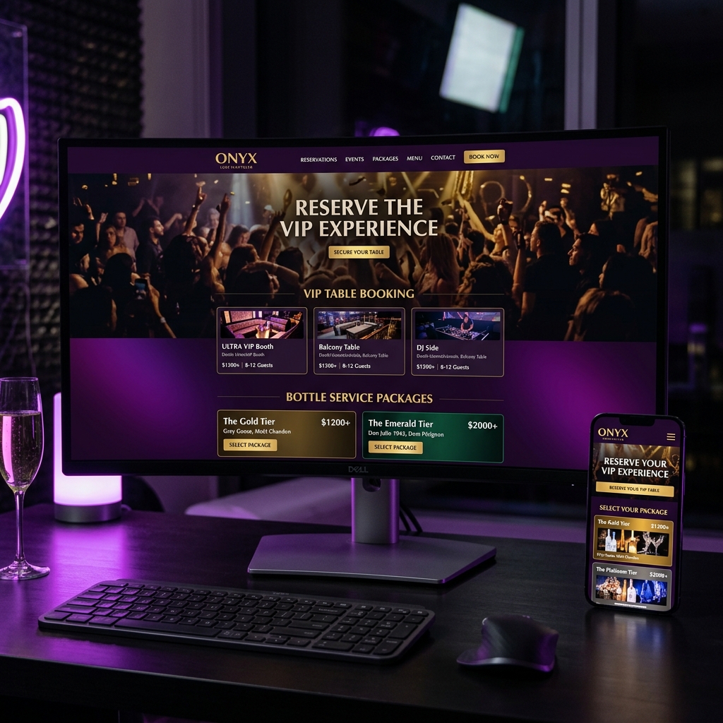 Sample Nightclub Website Mockup